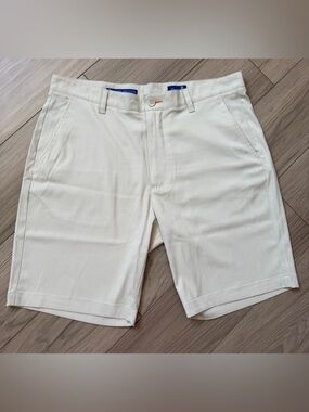 Stitch Men's 35 Tech Stitches Britches Cream Chino Shorts performance 9” inseam